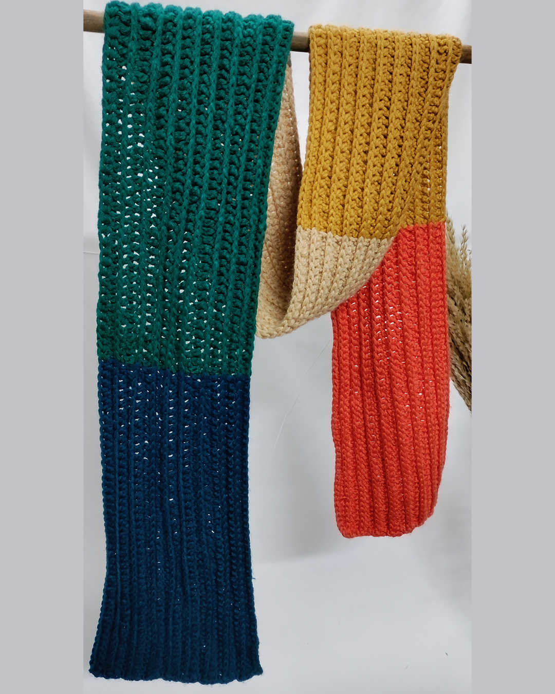 Rainbow-Color-Block-Knitted-Scarf-Houz