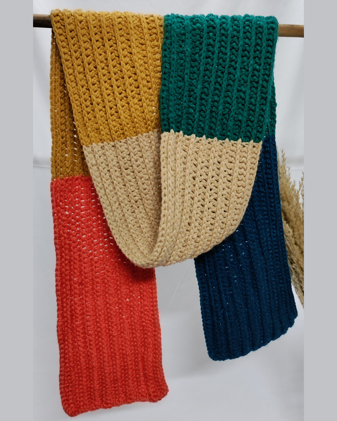 Rainbow-Color-Block-Knitted-Scarf-Houz