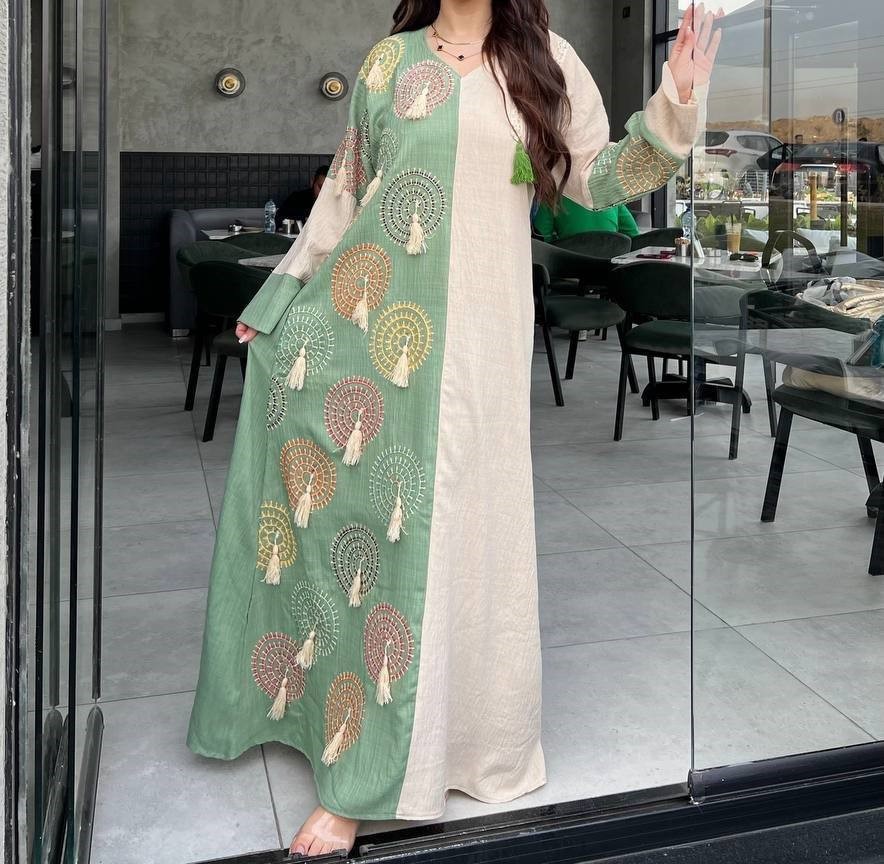 Two-Tone Embellished Maxi Dress - Image 2